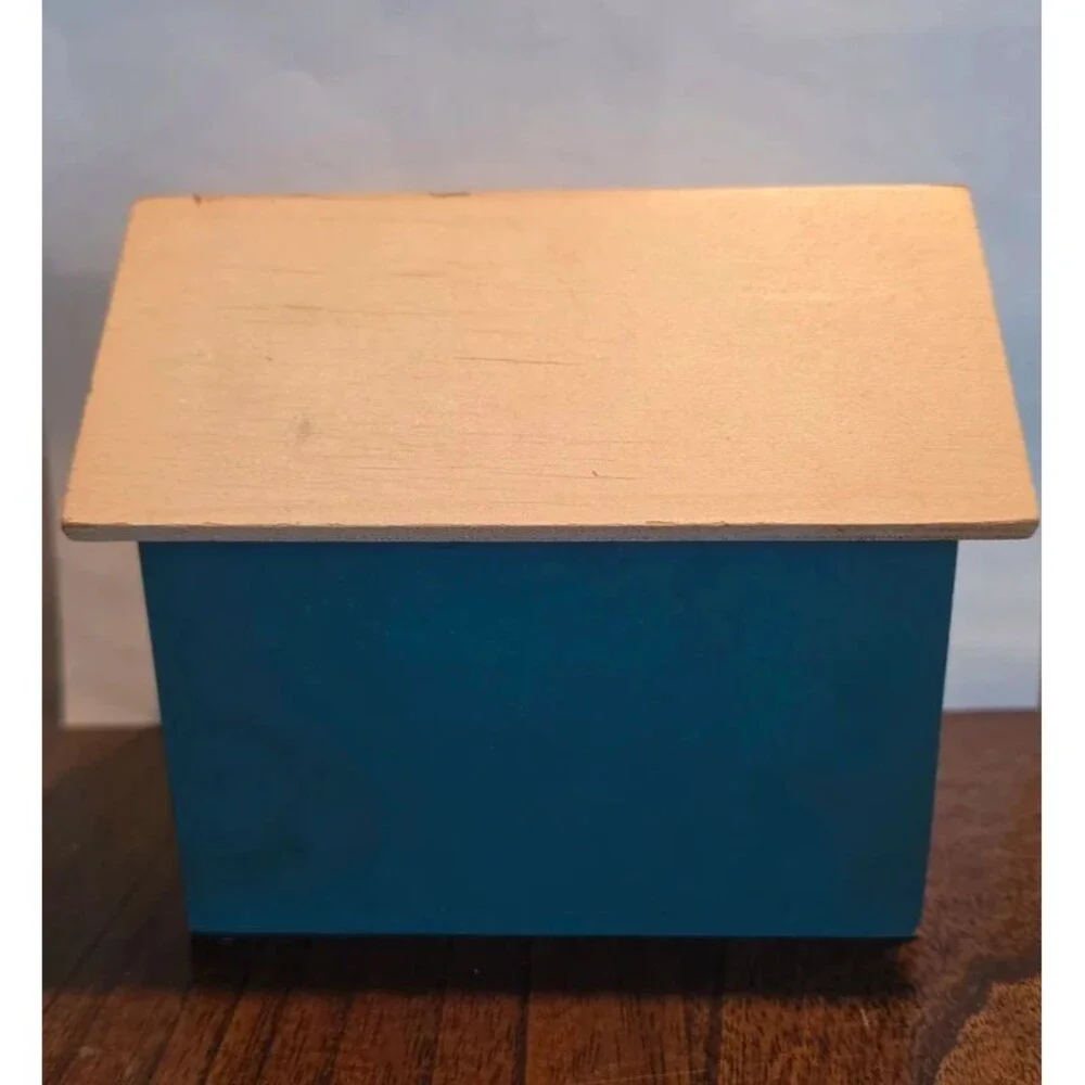 Vintage Wooden House Recipe Box 119 Recipes Blank Cards Dividers Taiwan